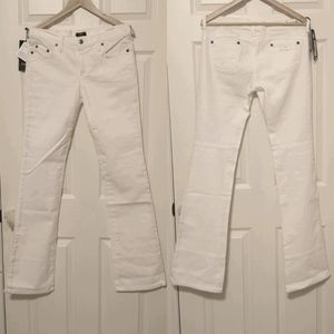 Ducati Costume National White Bootcut Flare Jeans Tall Long Low Rise